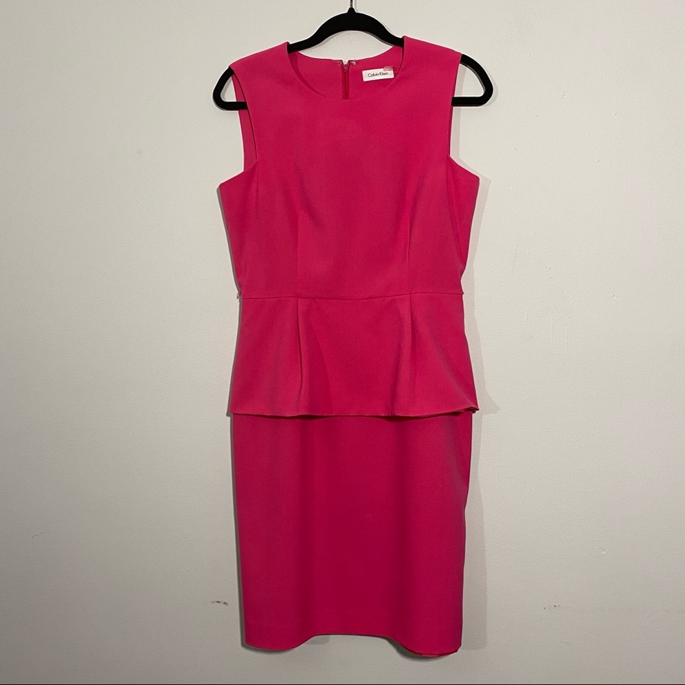 Calvin Klein Pink Peplum Dress